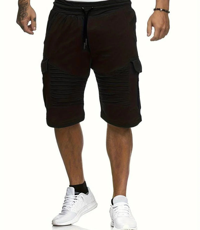 Shorts cargo d'été longueur genou, multi-poches, coupe décontractée pour hommes