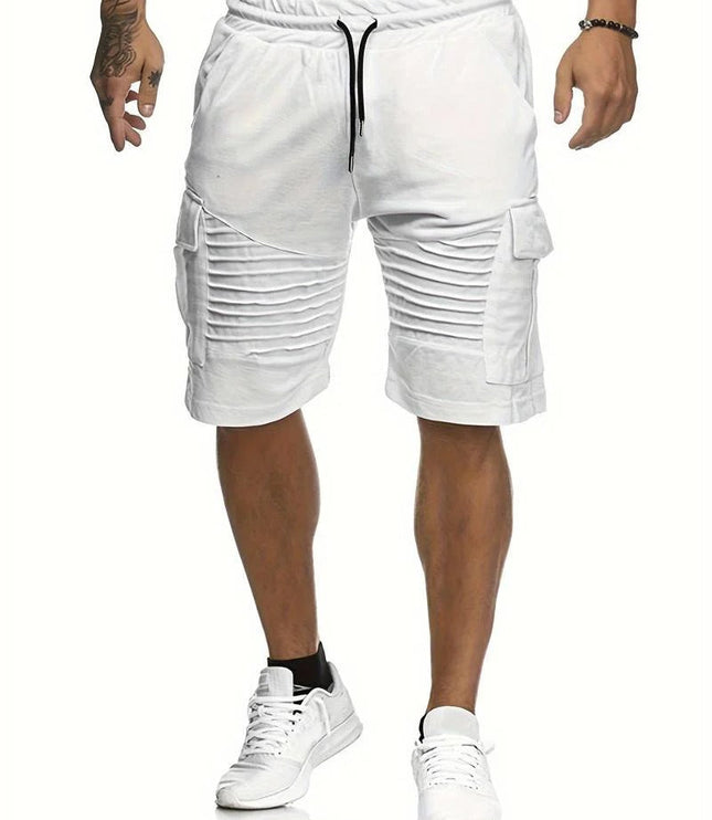 Shorts cargo d'été longueur genou, multi-poches, coupe décontractée pour hommes