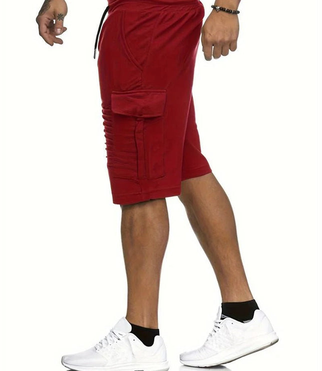 Shorts cargo d'été longueur genou, multi-poches, coupe décontractée pour hommes