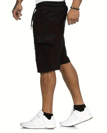 Shorts cargo d'été longueur genou, multi-poches, coupe décontractée pour hommes