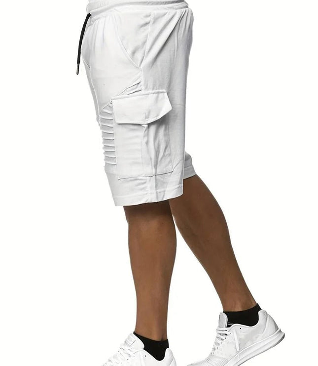 Shorts cargo d'été longueur genou, multi-poches, coupe décontractée pour hommes
