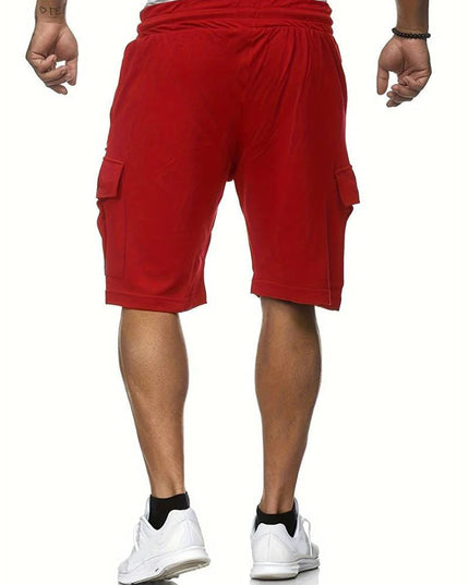 Shorts cargo d'été longueur genou, multi-poches, coupe décontractée pour hommes