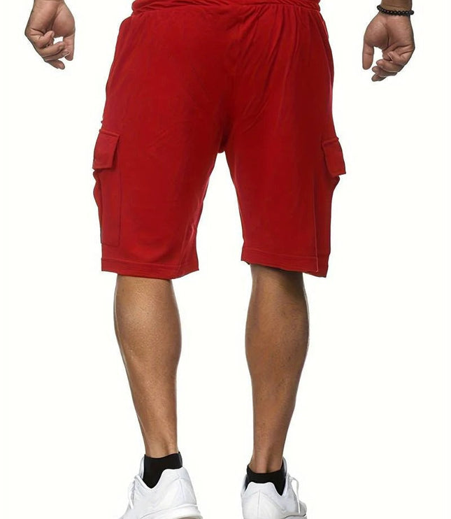 Shorts cargo d'été longueur genou, multi-poches, coupe décontractée pour hommes