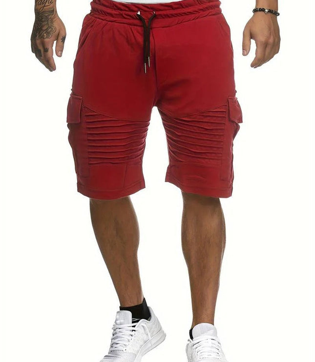 Shorts cargo d'été longueur genou, multi-poches, coupe décontractée pour hommes