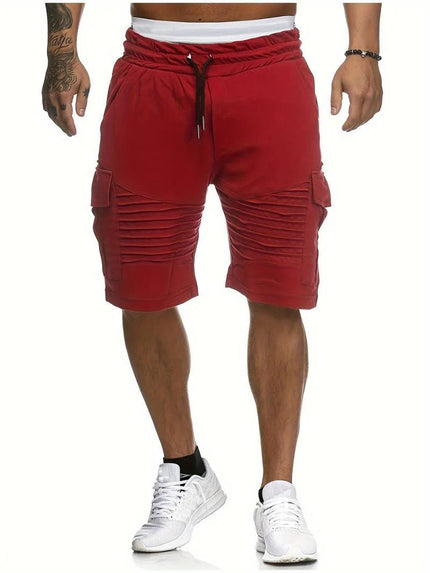 Shorts cargo d'été longueur genou, multi-poches, coupe décontractée pour hommes