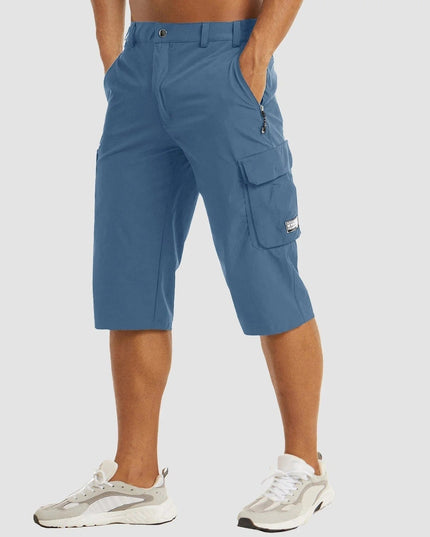 Shorts cargo d'été pour homme, longueur genou, coupe décontractée, multi-poches