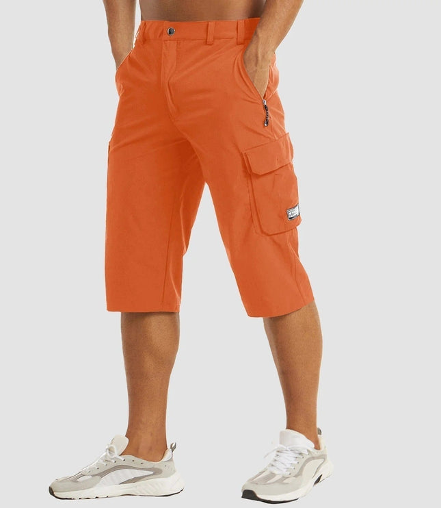 Shorts cargo d'été pour homme, longueur genou, coupe décontractée, multi-poches