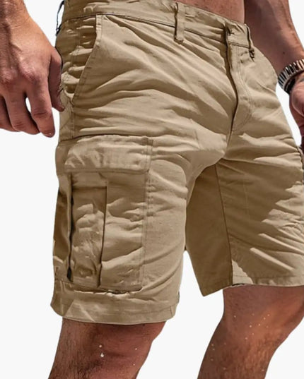 Pantalones cortos cargo hasta la rodilla con múltiples bolsillos para hombre de verano