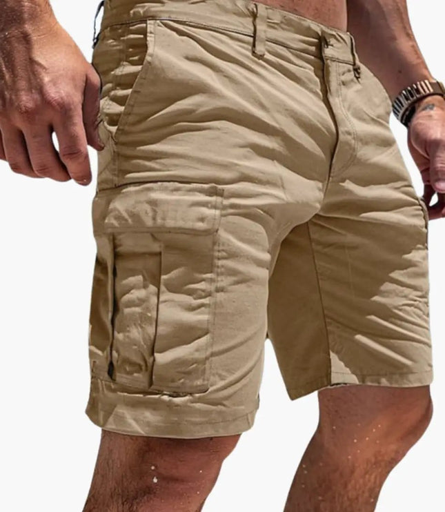 Pantalones cortos cargo hasta la rodilla con múltiples bolsillos para hombre de verano