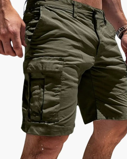 Pantalones cortos cargo hasta la rodilla con múltiples bolsillos para hombre de verano
