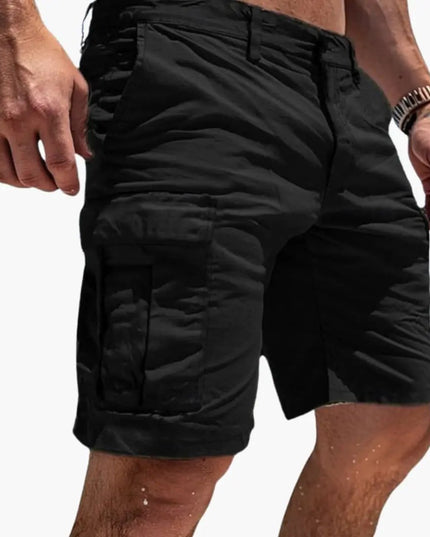 Pantalones cortos cargo hasta la rodilla con múltiples bolsillos para hombre de verano