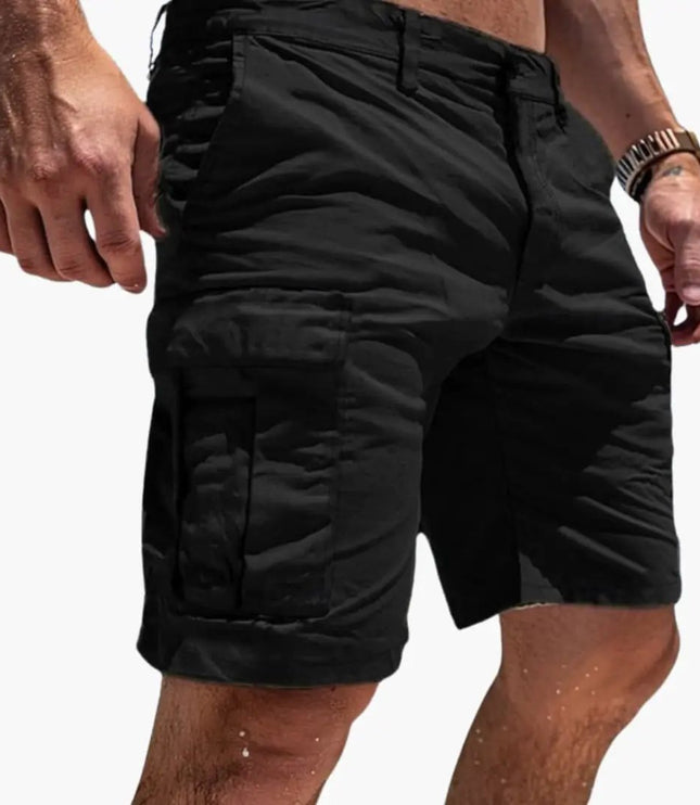 Pantalones cortos cargo hasta la rodilla con múltiples bolsillos para hombre de verano
