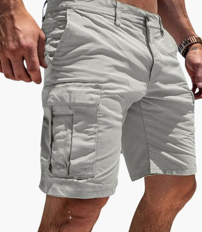 Pantalones cortos cargo hasta la rodilla con múltiples bolsillos para hombre de verano