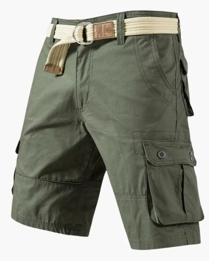 Pantalones cortos cargo con cinturón y múltiples bolsillos para hombre de verano