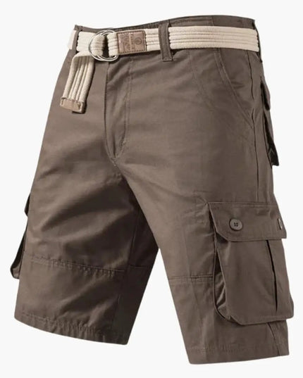 Pantalones cortos cargo con cinturón y múltiples bolsillos para hombre de verano