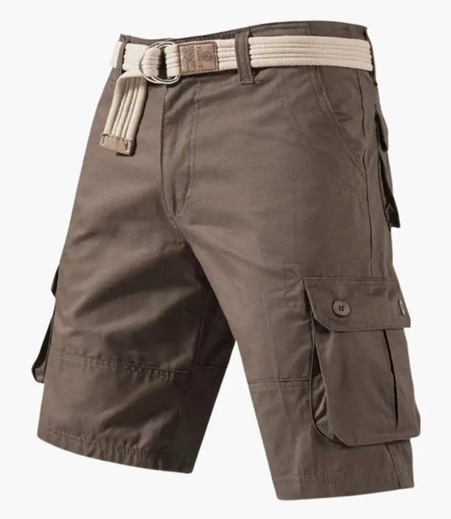 Pantalones cortos cargo con cinturón y múltiples bolsillos para hombre de verano