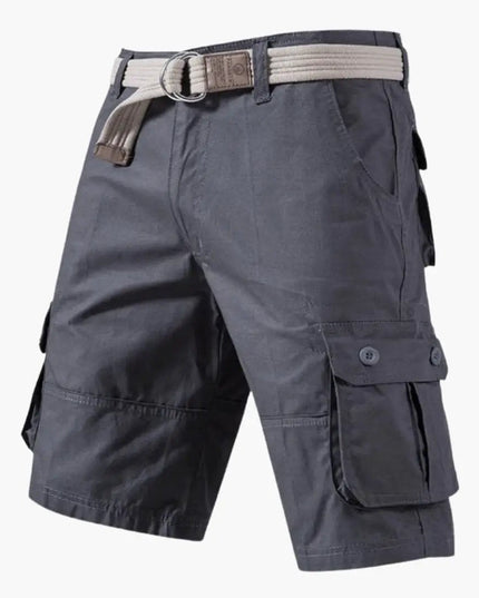 Pantalones cortos cargo con cinturón y múltiples bolsillos para hombre de verano