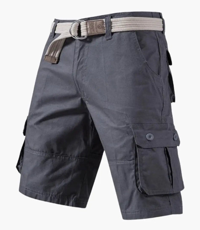 Pantalones cortos cargo con cinturón y múltiples bolsillos para hombre de verano