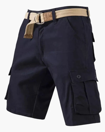 Pantalones cortos cargo con cinturón y múltiples bolsillos para hombre de verano