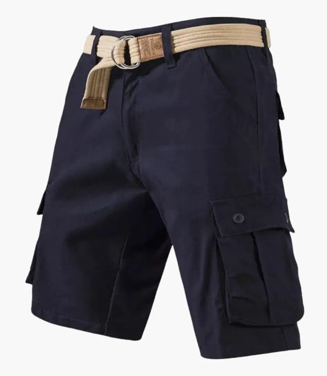 Pantalones cortos cargo con cinturón y múltiples bolsillos para hombre de verano