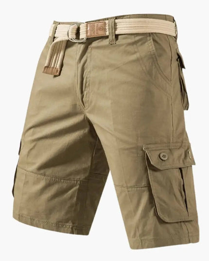 Pantalones cortos cargo con cinturón y múltiples bolsillos para hombre de verano
