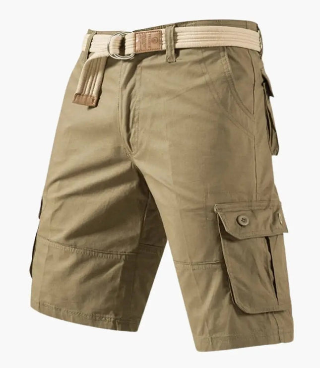 Pantalones cortos cargo con cinturón y múltiples bolsillos para hombre de verano