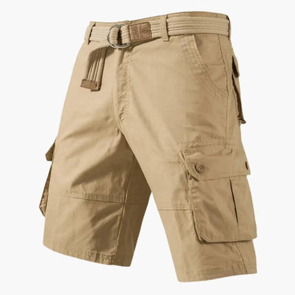 Pantalones cortos cargo con cinturón y múltiples bolsillos para hombre de verano