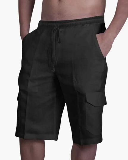 Pantalones cortos cargo con cordón y bolsillos para hombre de verano