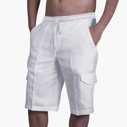 Pantalones cortos cargo con cordón y bolsillos para hombre de verano
