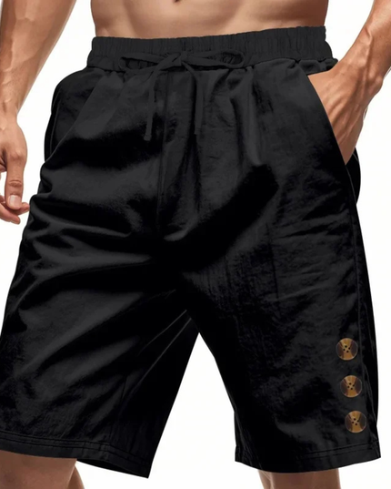 Shorts décontractés d'été pour homme avec cordon de serrage et détail bouton
