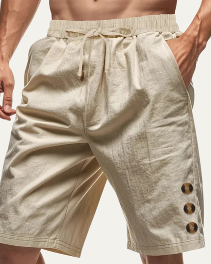 Shorts décontractés d'été pour homme avec cordon de serrage et détail bouton