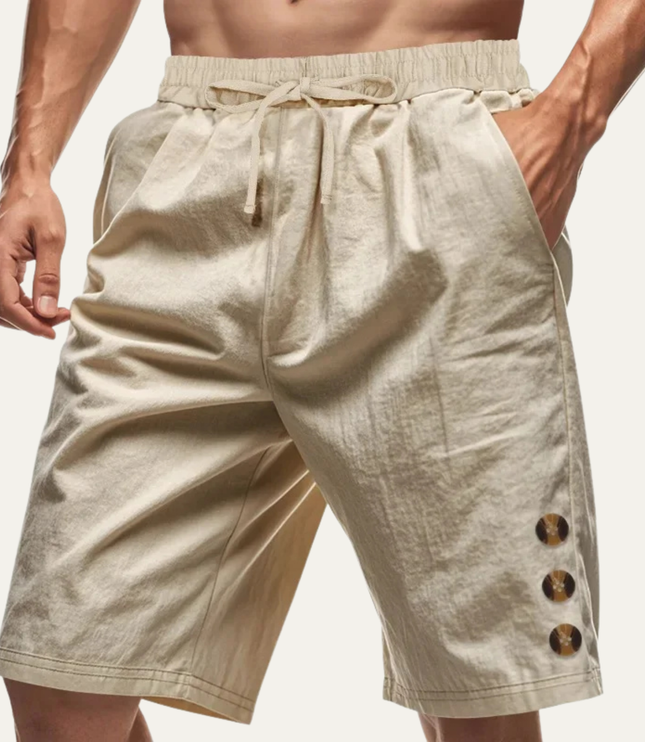 Shorts décontractés d'été pour homme avec cordon de serrage et détail bouton