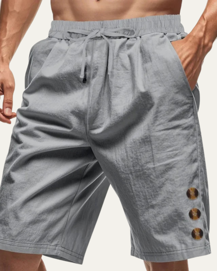 Shorts décontractés d'été pour homme avec cordon de serrage et détail bouton