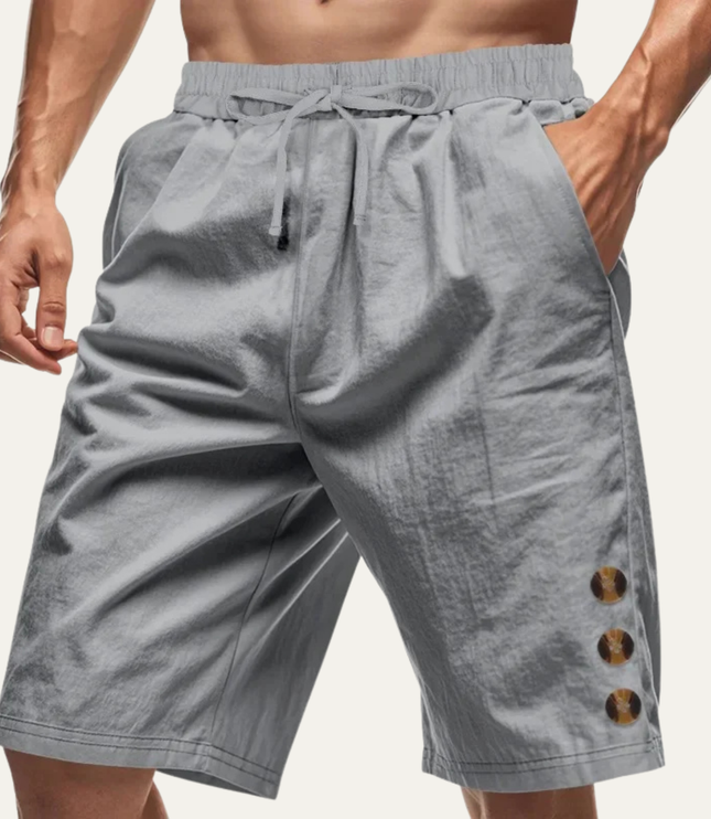 Shorts décontractés d'été pour homme avec cordon de serrage et détail bouton