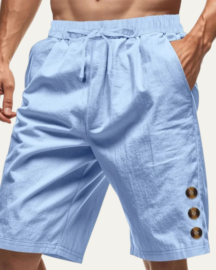 Shorts décontractés d'été pour homme avec cordon de serrage et détail bouton