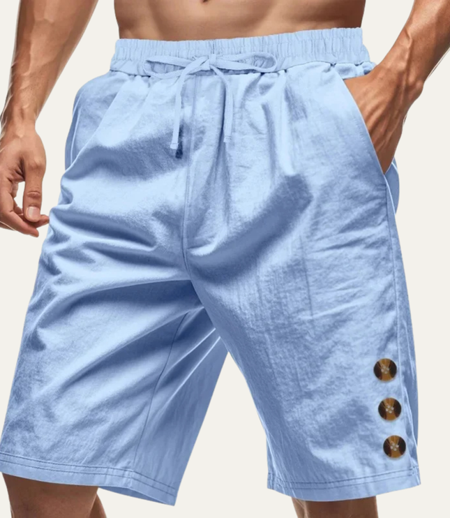 Shorts décontractés d'été pour homme avec cordon de serrage et détail bouton