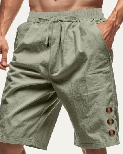 Shorts décontractés d'été pour homme avec cordon de serrage et détail bouton