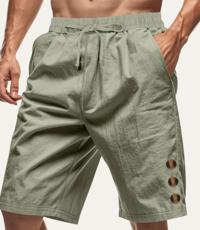 Shorts décontractés d'été pour homme avec cordon de serrage et détail bouton