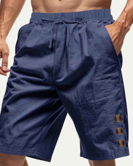 Shorts décontractés d'été pour homme avec cordon de serrage et détail bouton
