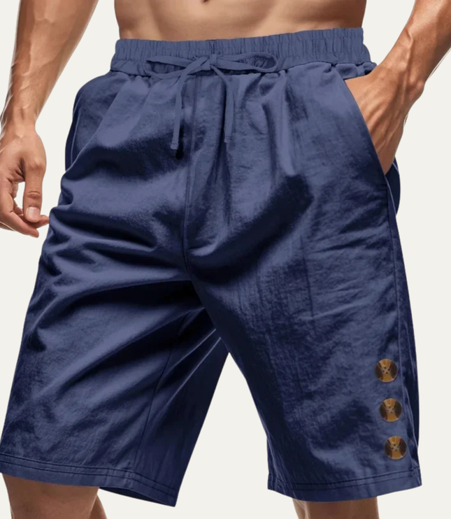 Shorts décontractés d'été pour homme avec cordon de serrage et détail bouton