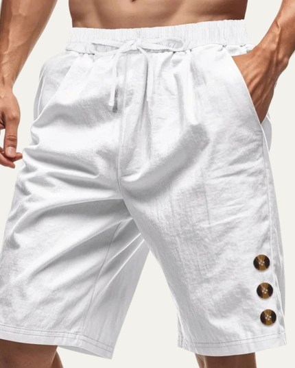Shorts décontractés d'été pour homme avec cordon de serrage et détail bouton
