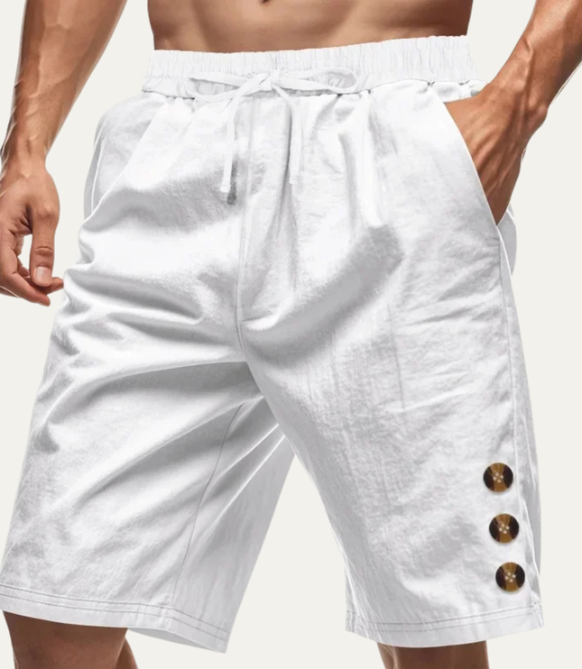 Shorts décontractés d'été pour homme avec cordon de serrage et détail bouton