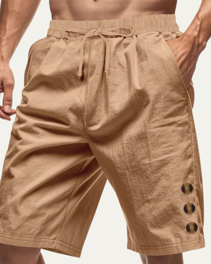 Shorts décontractés d'été pour homme avec cordon de serrage et détail bouton