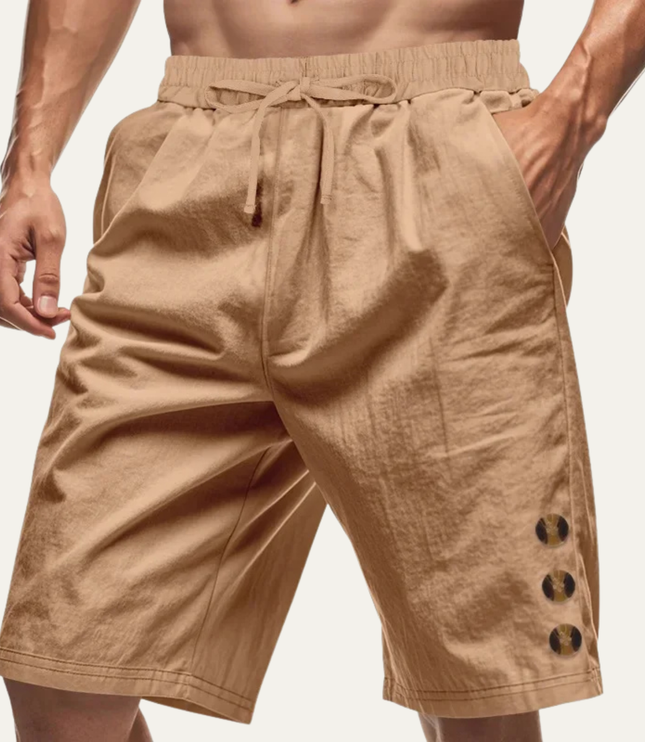 Shorts décontractés d'été pour homme avec cordon de serrage et détail bouton