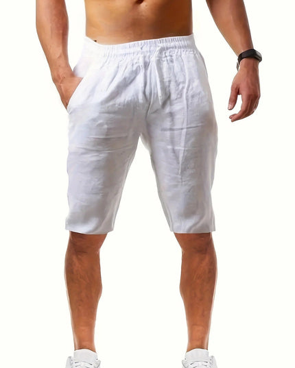 Shorts d'été décontractés longueur genou avec taille élastique et poches pour hommes
