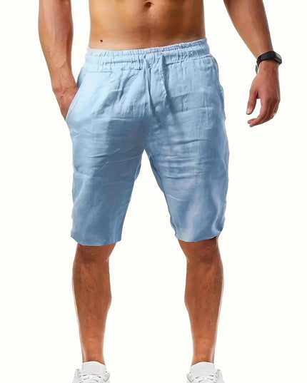 Shorts d'été décontractés longueur genou avec taille élastique et poches pour hommes