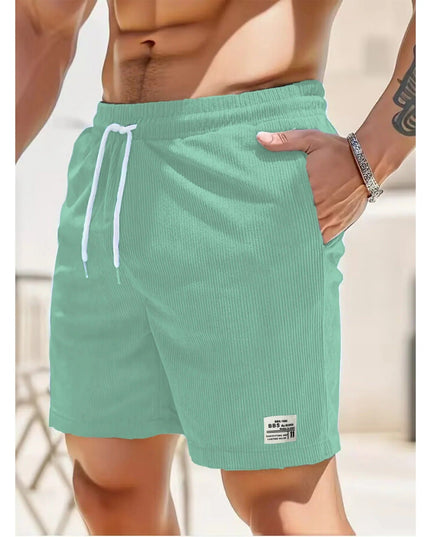 Shorts côtelés d'été pour homme avec poches et cordon de serrage