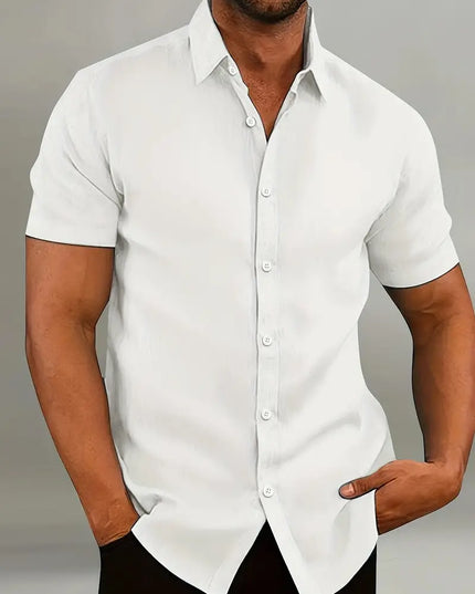 Chemise d'été décontractée pour homme à manches courtes et boutons, légère