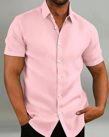 Chemise d'été décontractée pour homme à manches courtes et boutons, légère