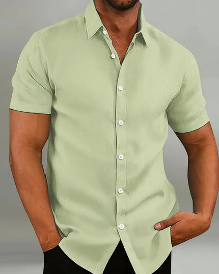 Chemise d'été décontractée pour homme à manches courtes et boutons, légère